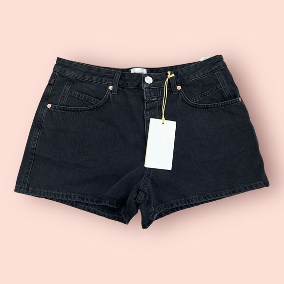 Closed Pants - CLOSED Klaire High Rise Denim Shorts Womens Size 29 Black Made in Italy NEW NWT